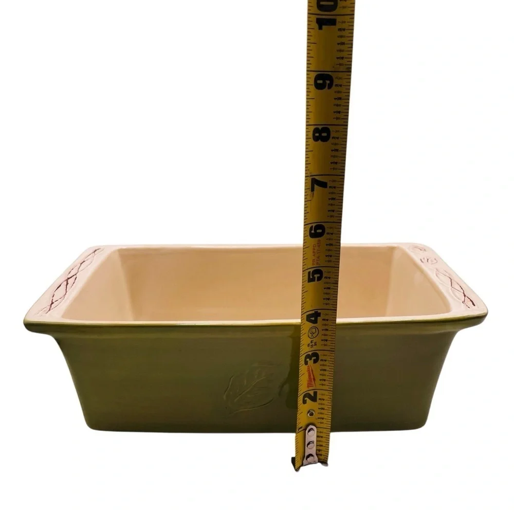 Tastefully Simple Host Collection Olive Green Bread Loaf Baking Pans Set of 2